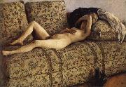 Gustave Caillebotte The female nude on the sofa USA oil painting artist